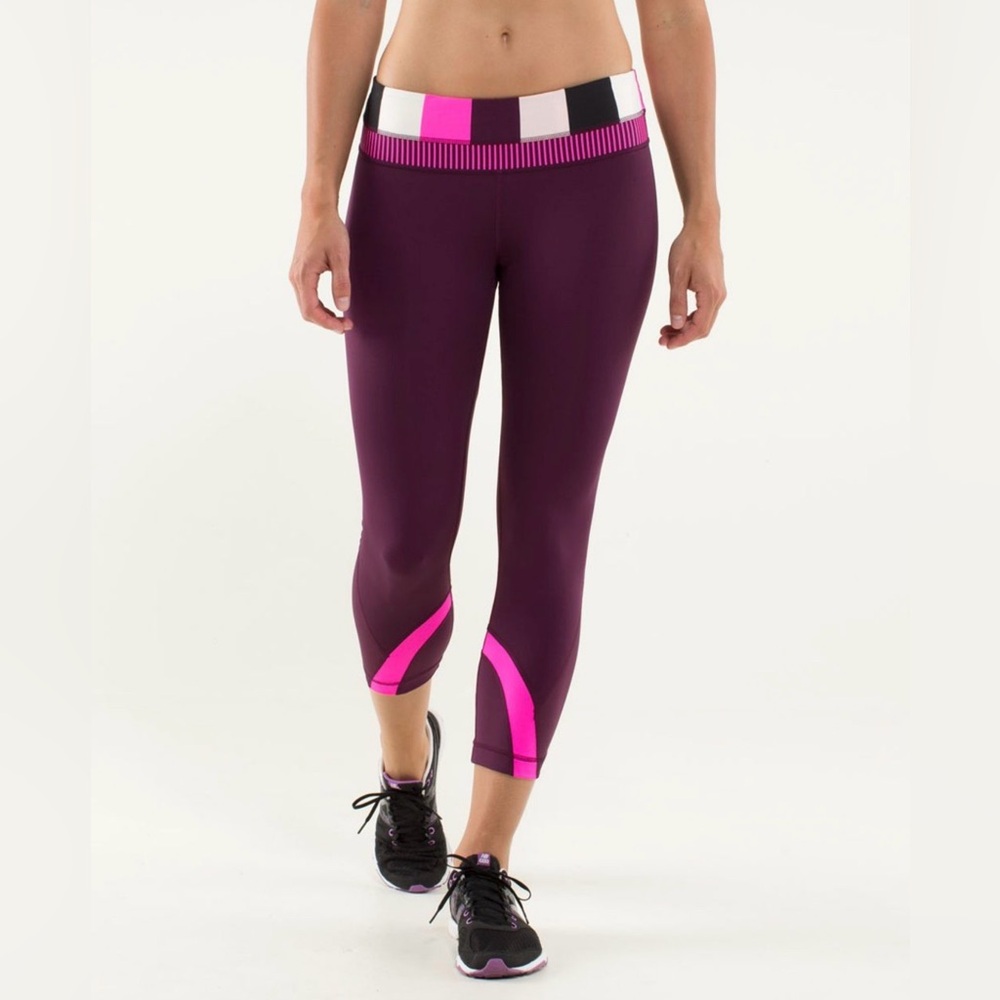 ✨🏃♀️ LULULEMON Wunder Under Crop Leggings Plum Pink 8 🏃♀️✨